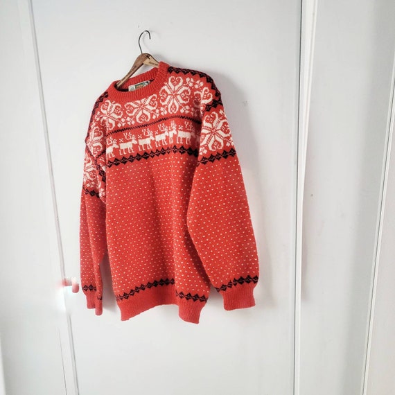 christmas sweater reindeer icelendic sweater Wool… - image 3