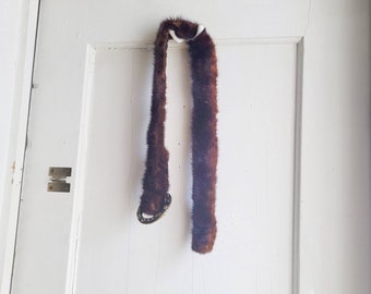 Brown mink  belt, vintage mink Fur belt, Brown mink  Fur Scarf, skinny mink scarf