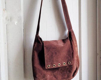 Vintage Brown Suede  Bag Shoulder bag Made in Italy by the Bay