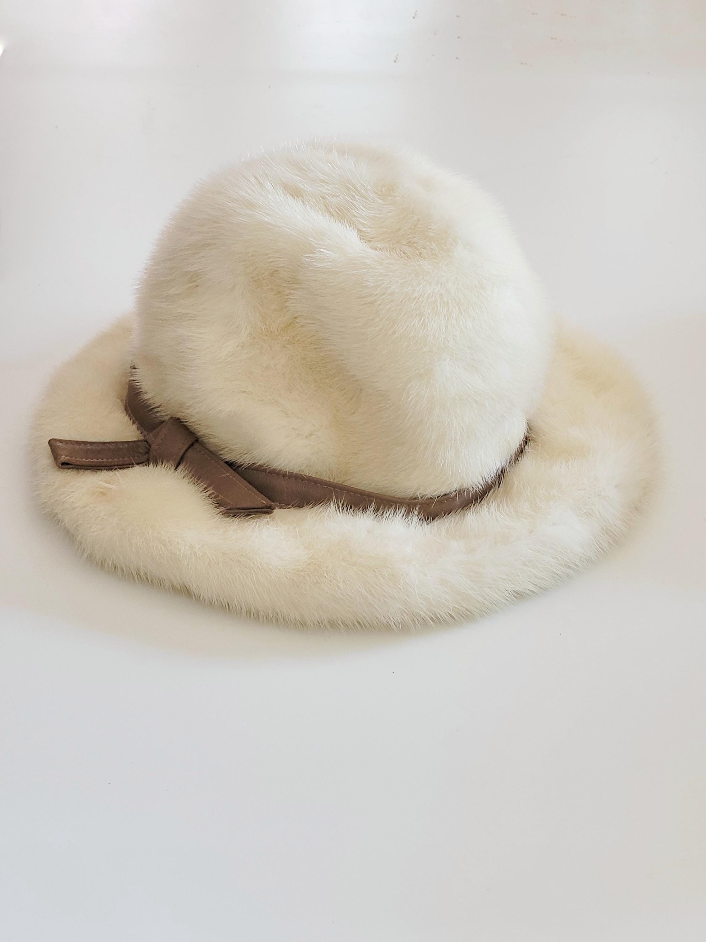 Cream felt hat with mink trim il_fullxfull.7443560523_nftu.jpg main image 2