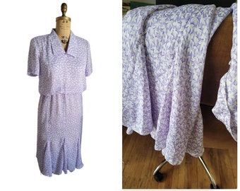 Vintage lavender  floral  dress by lori Ann