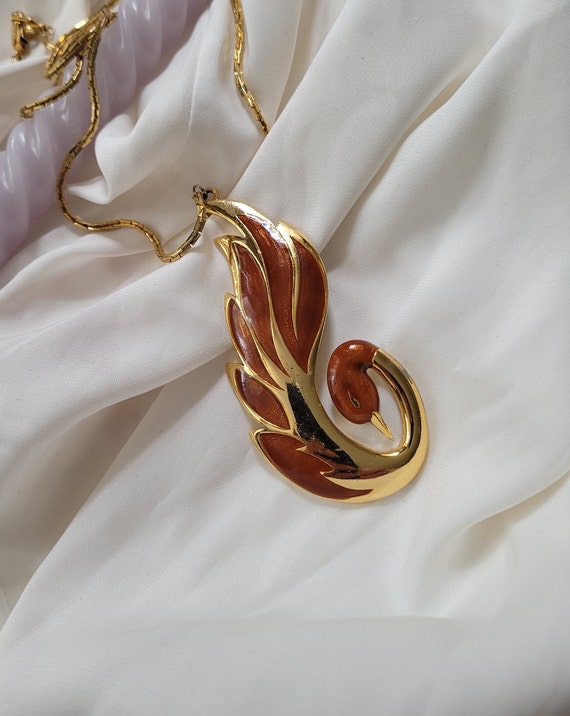 Vintage Orena Paris necklace bird pendant - image 1