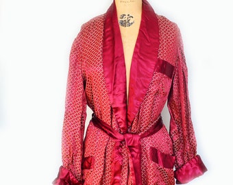 vintage red smoking jacket size M