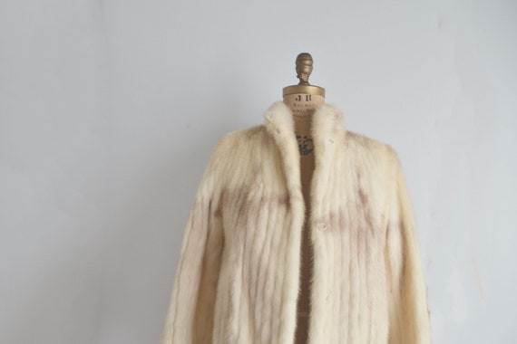 short white mink coat
