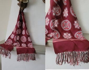 vintage art deco men's  silk scarf red  opera foulard