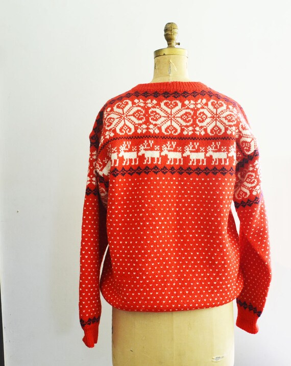 christmas sweater reindeer icelendic sweater Wool… - image 7