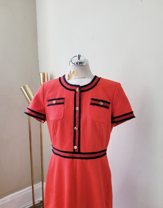 Vintage 90s Sandra Angelozzi  Dress, red and dark 