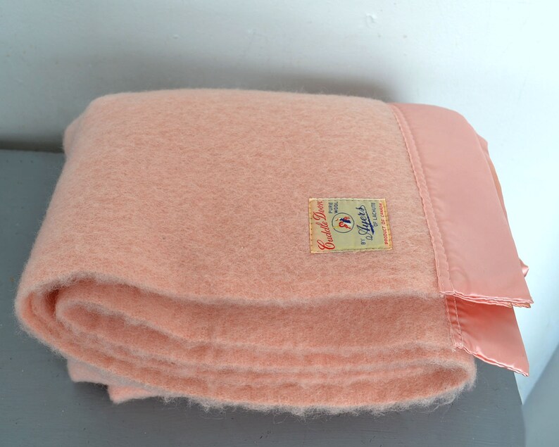 Pink Wool BLanket By Ayers Canada baby Girl bedding Etsy