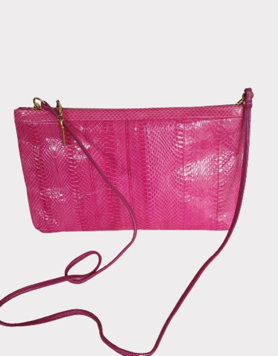 SAKS FIFTH AVENUE Purse Snakeskin Shoulder Bag Clutch Etsy