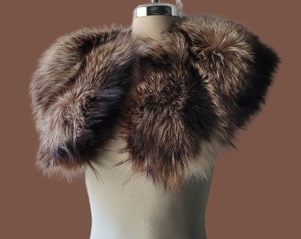 Silver Fox  Fur wrap stole Collar,fox Scarf,