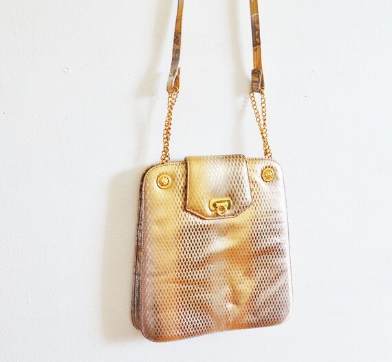 faux snakeskin shoulder bag