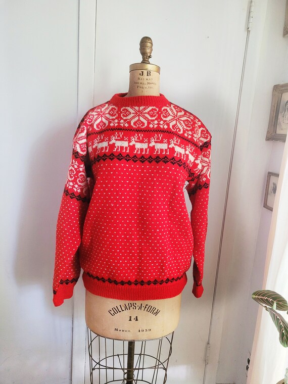 christmas sweater reindeer icelendic sweater Wool… - image 10