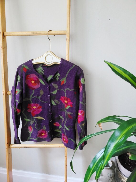 トップス 1960's USA Purple alpaca cardigan F222OA6434_OMBRECARDIGAN_PURPL