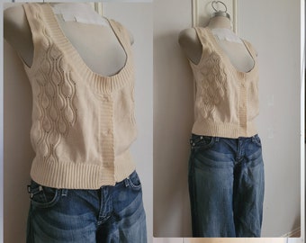 Creamy Knit  vest womens waistcoat