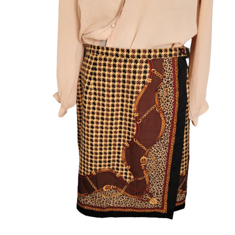 vintage Talbots silk Wrap Skirt Equestrian skirt size 10 waist image 1