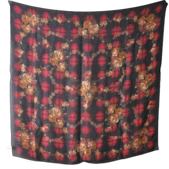 Vintage Laura Ashley silk scarf floral semi sheer… - image 5