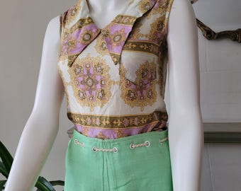 COURREGES Straight Vintage Skirt Wool Cashmere Leather Rare