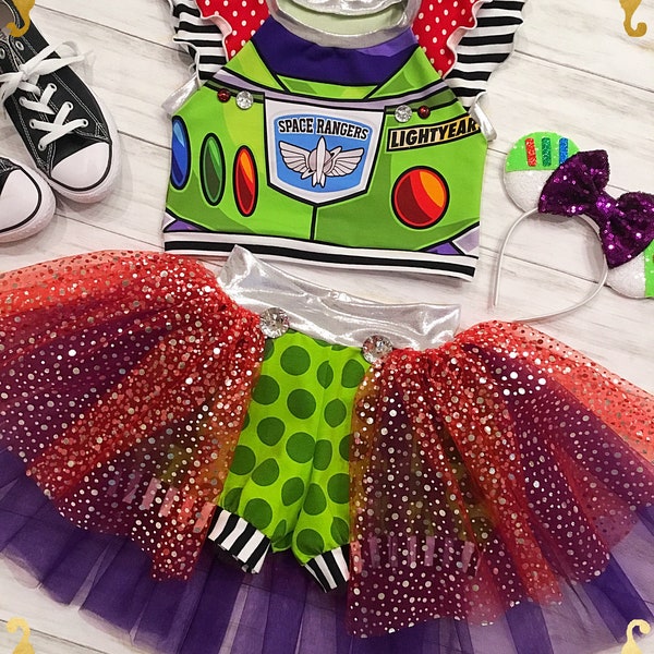 TO INFINITY and Beyond bubble shorties set with attached tulle skirt
