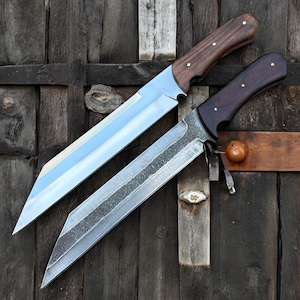 Pair of Viking Seax Knife , Custom Handmade 5160 Spring Steel Viking Seax Knife