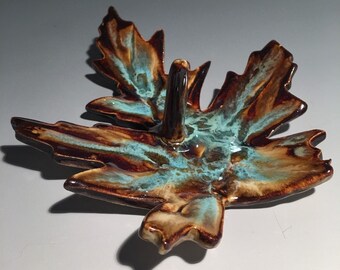 Ceramic Leaf Ring Dish  Leaf Ring Holder   (listing is for 1 ring holder)