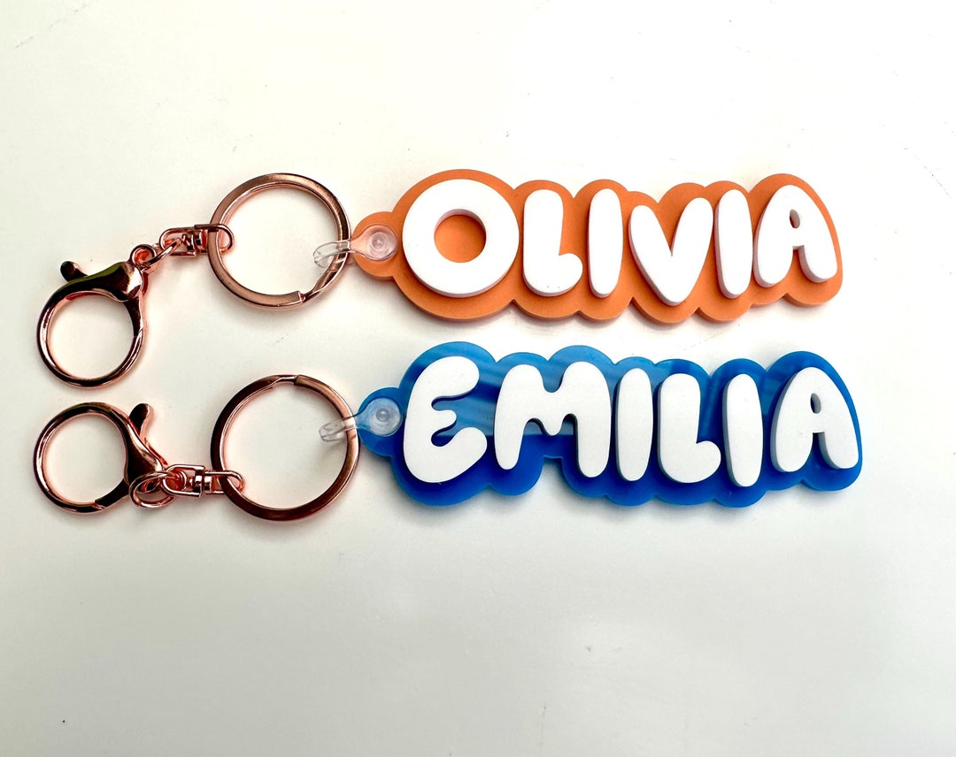 Personalised Bluey Inspired Keychain - Various Colours | Personalised ...