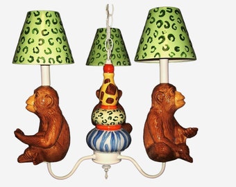 Nursery  Light - Whimsical Monkey Chandelier