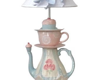 Teapot Lamp - Cupcake Lamp - Tea Party Decor