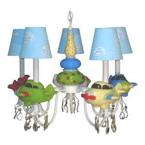 Airplane  Chandelier - Kid&#39;s Lighting - Boy&#39;s Room Ceiling Fixture