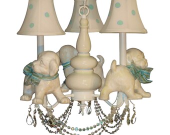 Kid's Lighting- Children's Chandelier - Puppy Dog Chandelier