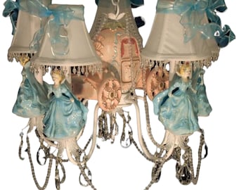 Cinderella Carriage Chandelier: Hand-Painted Princess Room Lighting