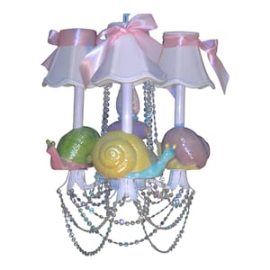 Whimsical Garden Snail Nursery Chandelier Child Lighting