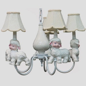 Nursery Chandelier - Lambs Nursery Decor - Vintage Nursery Theme