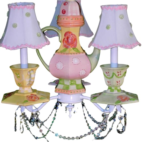 Teapot Chandelier Tea Cups and Saucers Chandelier Shabby Etsy