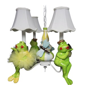 Nursery Chandelier - Frog Prince and Princess Frog Chandelier - Children&#39;s Lighting - Kid&#39;s Ceiling Fixture - Nursery Lighting