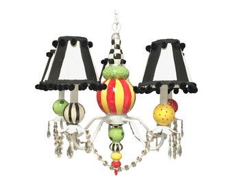 Whimsical Chandelier: Custom Colors, Playroom Lighting