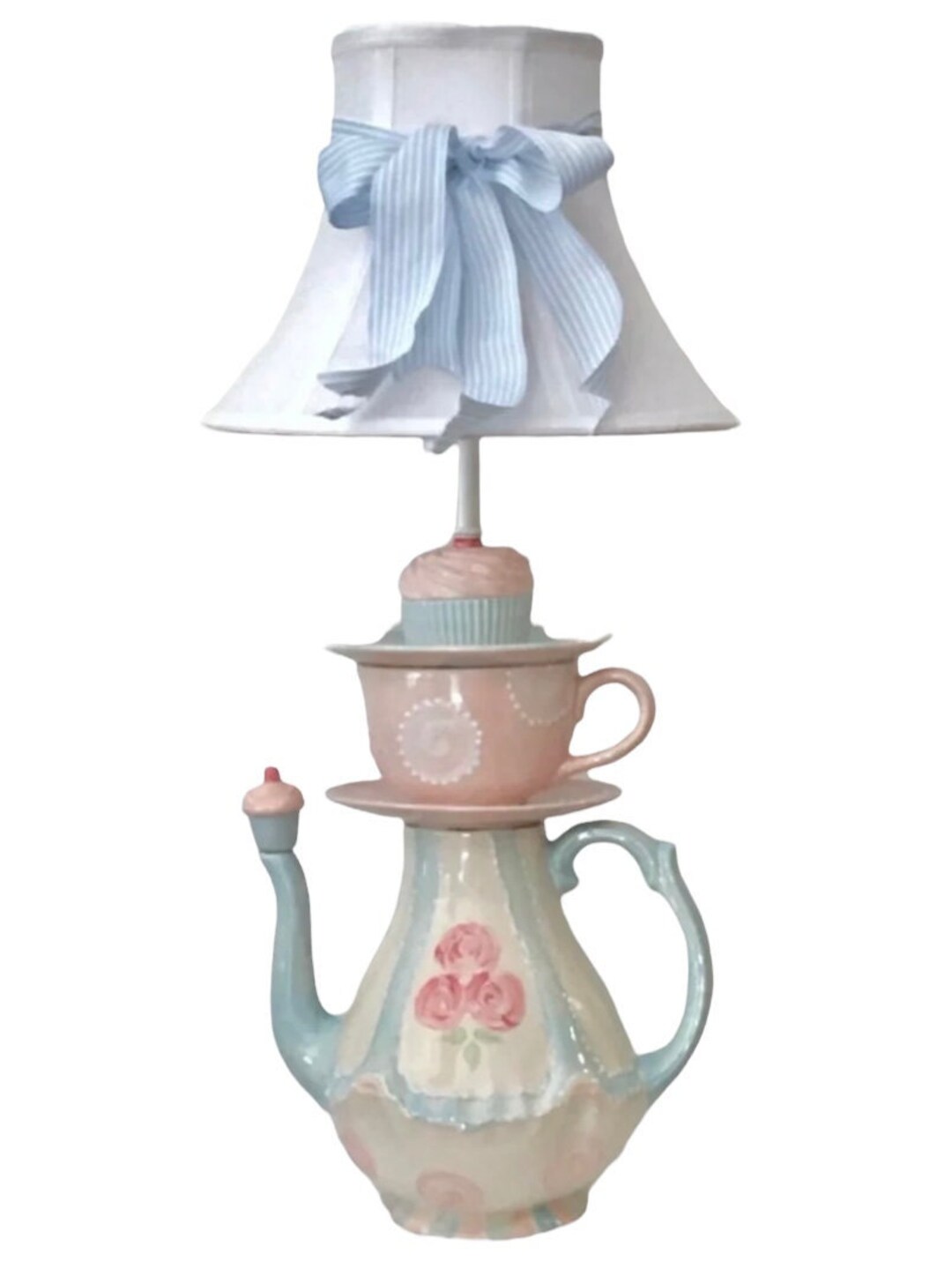 Teapot Lamp Cupcake Lamp Tea Party Decor Etsy