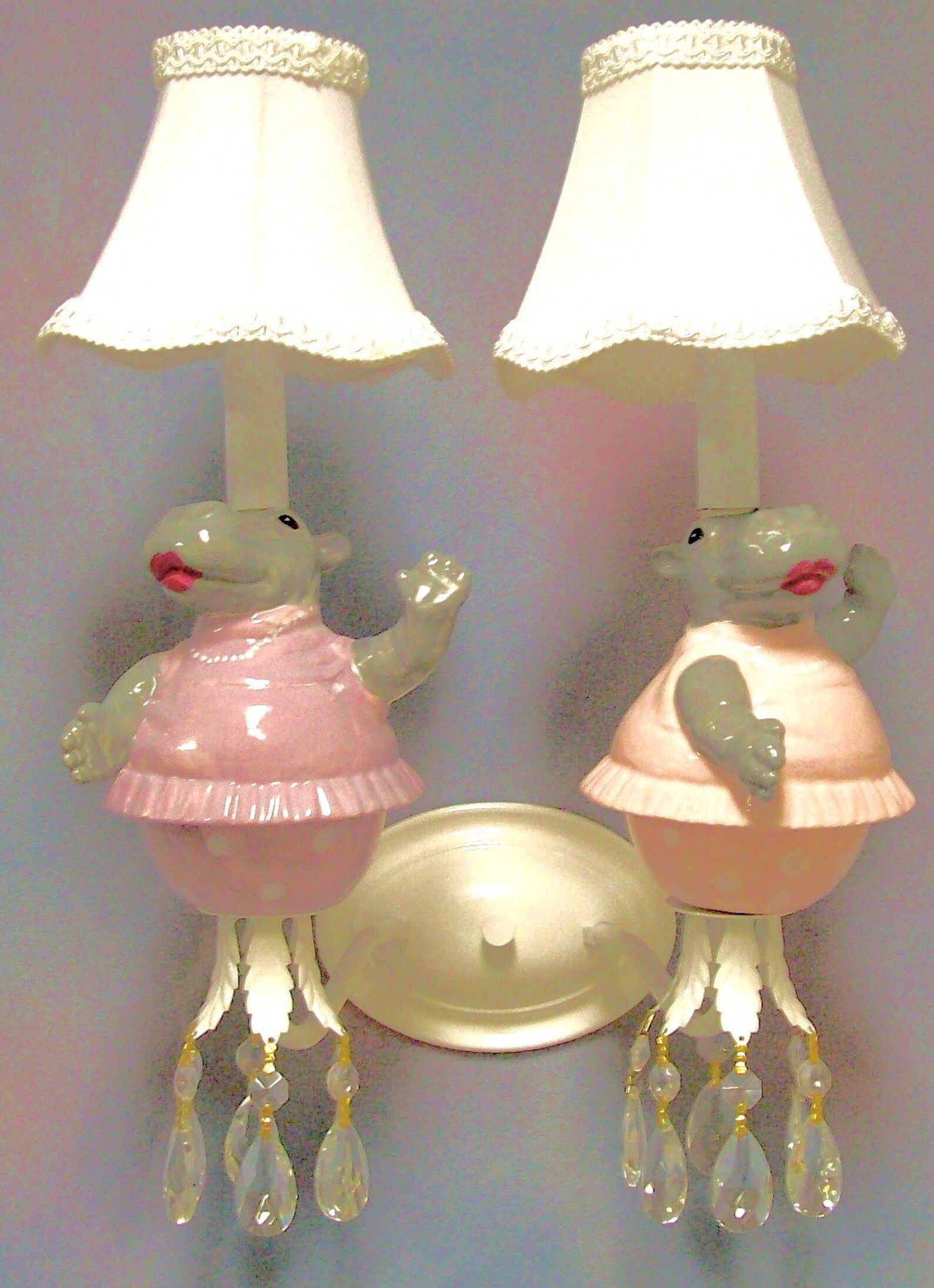 Kid's Room Wall Sconce Dancing Hippos Etsy