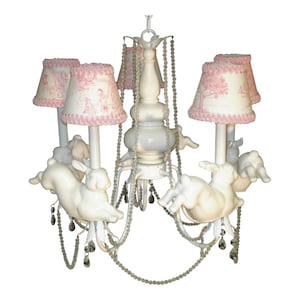 Nursery Chandelier - Leaping Bunny Rabbits - Children&#39;s Lighting