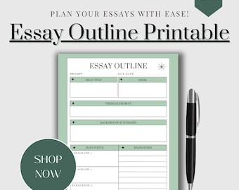Essay Outline Template | Printable Essay Planner (PDF)