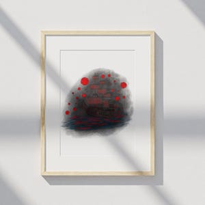 Red Water | Pirate Ship Art Print