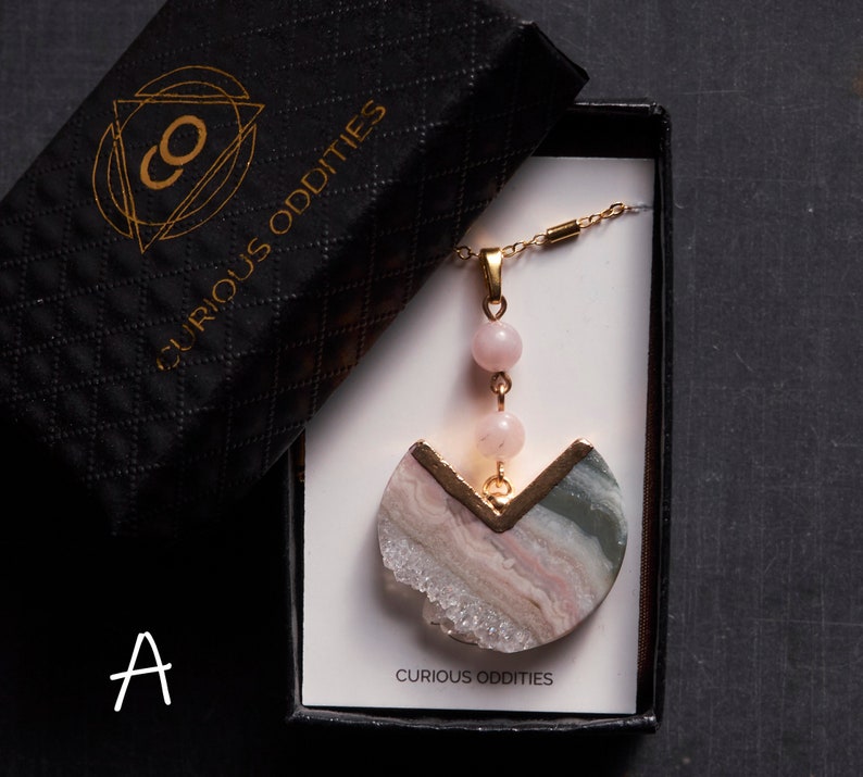 Pink pendulum necklace, Rose quartz statement necklace, Raw quartz jewelry, Gift for mom, Boho jewelry, Geometric Jewelry, Pastel agate Starr necklace A