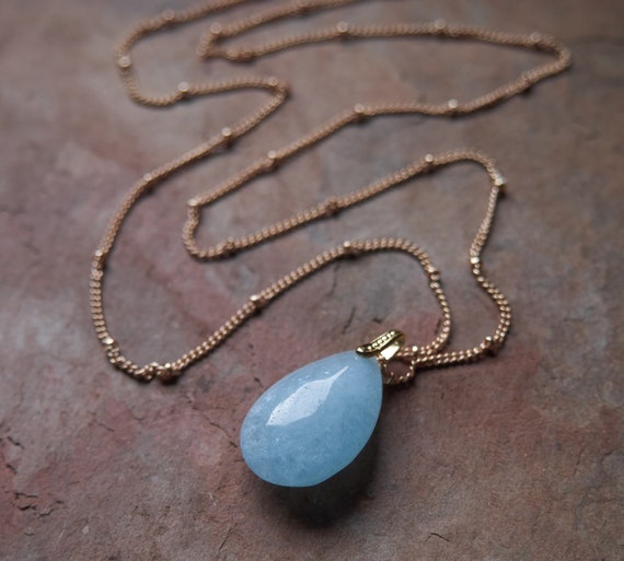 Raw Aquamarine Necklace Scorpio 