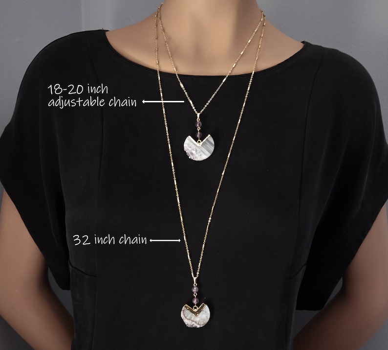 Pink pendulum necklace, Rose quartz statement necklace, Raw quartz jewelry, Gift for mom, Boho jewelry, Geometric Jewelry, Pastel agate image 3