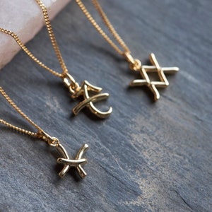 Gold zodiac necklace, Minimal star sign jewelry, Virgo necklace, Scorpio necklace, Dainty Astrology bridesmaid necklaces