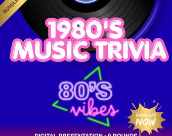 1980s Music Trivia PowerPoint Game Pub Quiz Event Fundraising Teambuilding Vitually Large Group Game