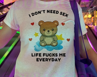 Life F*cks Me Everyday Baby Tee | Y2K Style Baby Shirt | Funny Graphic Tee | Retro 2000s Aesthetic | Girl Tshirt | Christmas Gift For Girl