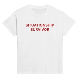 Situationship Survivor Y2k Baby Tee, Funny Slogan Tee, Baby Tee, Y2K, Y2K Crop Top, Y2K Tee, Y2K Funny Baby Tee, Funny Y2K Baby Tee