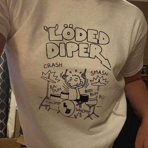 Löded Diper Baby Tee – Y2K Graphic T-Shirt, Funny Meme Shirt, Womens Fitted Top, 90s Cartoon Style, Cute Band Tee, Gift for Her, Cute TShirt