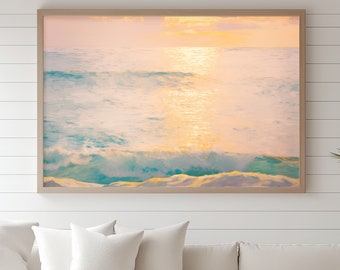 Golden Tide - Impressionist Painting Landscape Wall Art Print, Large Gallery Art, 36x24, 30x20, 24x16, 18x12, Ocean Waves Art Print