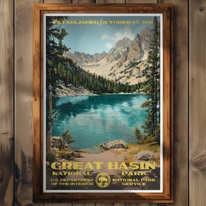 Great Basin National Park Poster, Nevada Travel Print, Home Decor, Wall Art Painting, Hiking Gift